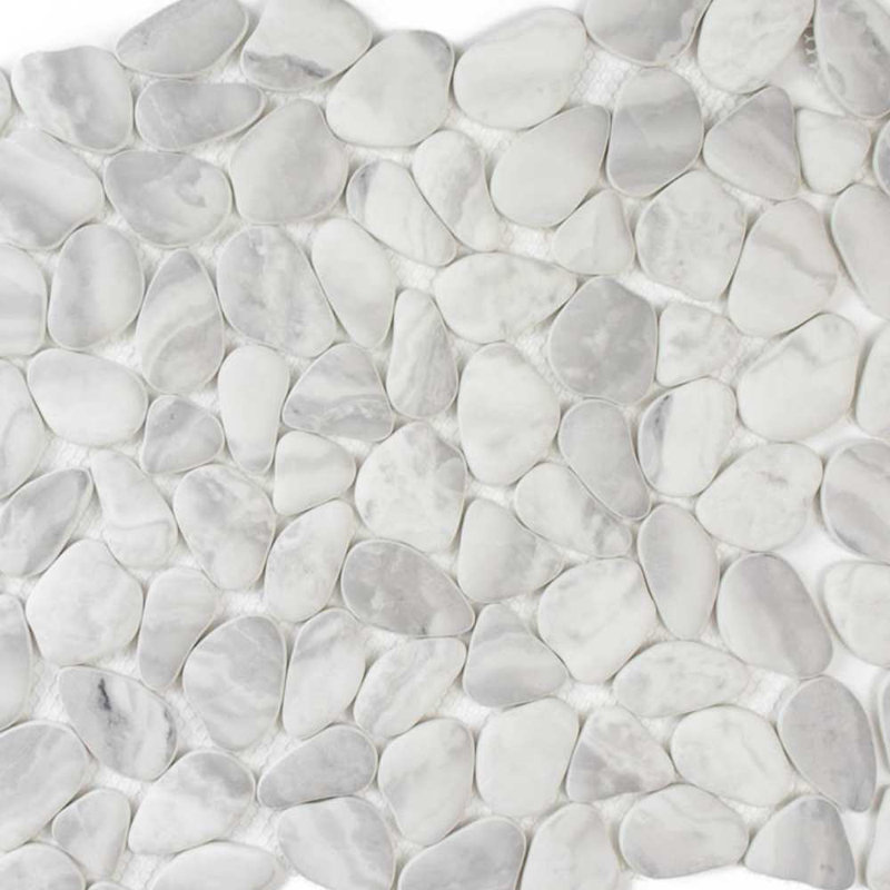 Huron Glass Pebbles Mosaic Tile, Glacier