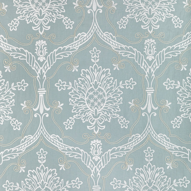 Arcadia Hayes Embroidery Fabric, Blue