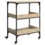 Kitchen Trolley Sonoma Oak Engineered Wood Modern Food Cart Mobile Unit