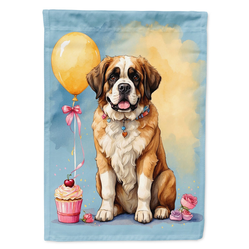 Drapeau de jardin «Happy Birthday», Saint-Bernard