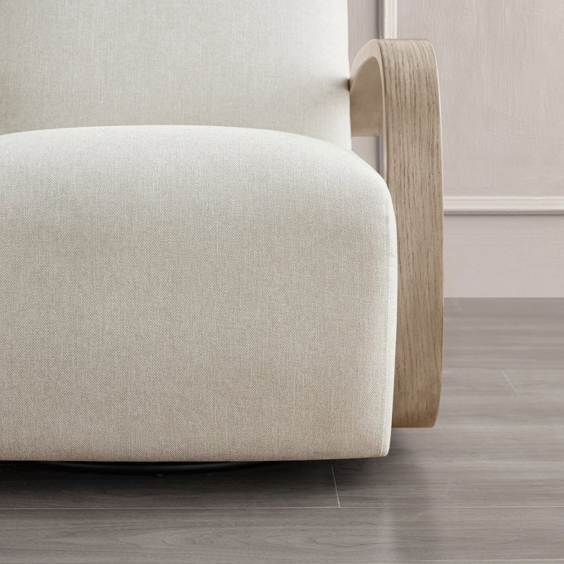 Fauteuil pivotant rembourré Brehana, Polyester gris clair