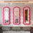 63"× 24" Wavy Mirror Full Length, Body Length Mirror with Three-Color Adjustable Light Strip, Velvet Rose-pink-11106834