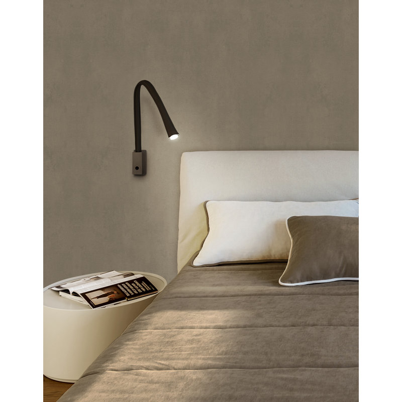 Flexiled Ap Leather with Switch 1-Light Spotlight, 35.4"H x 4"W x 2"D, Black, Satin Bronze