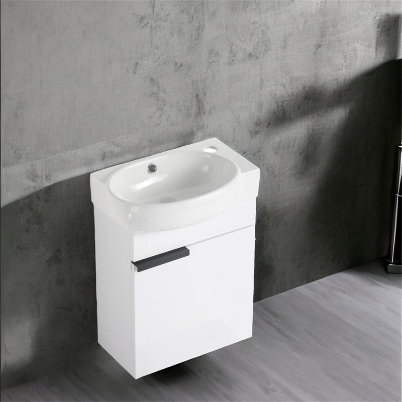 Jerissa 16.75'' Single Bathroom Vanity with Ceramic Top