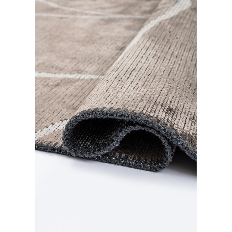 Ranold Abstract Hand Loom Indoor / Outdoor Area Rug, Rectangle 5'3" x 7'6"