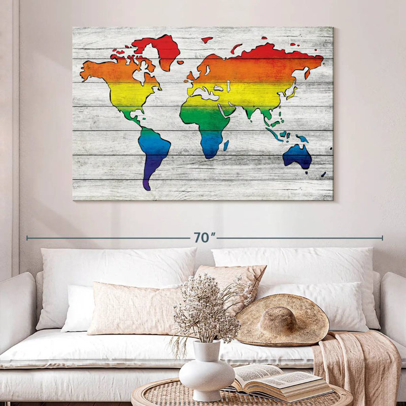 Carte du monde Aliaz Pride, H 34 po x l 51 po