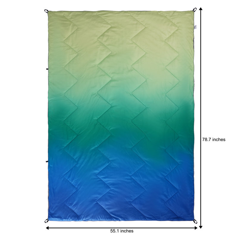 Couverture , Vert / Bleu / Beige, Ombre