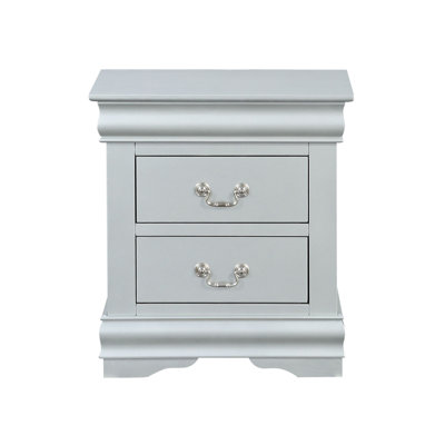 Louis Philippe III Platinum Finish Nightstand