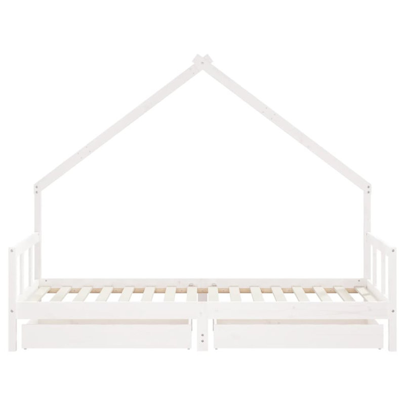 Styreman Standard House Beds with Storage Included, European Single (90 x 200cm), White