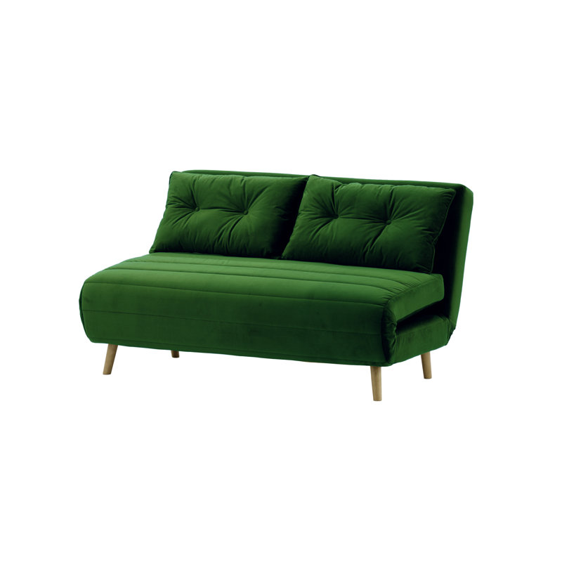 Varujhan 2 Seater Sofa Bed, Green, Wax Black,  78cm H X 120cm W X 90cm D