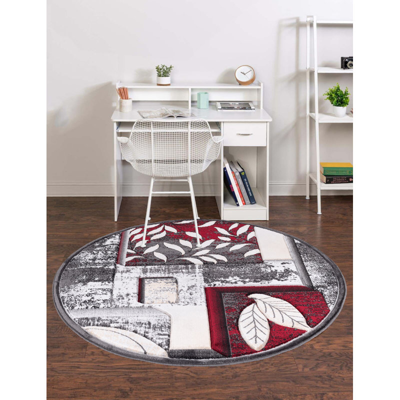 Emaline Floral Indoor Rug, Round 5'2"