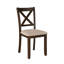 Ensemble de table de salle à manger en bois foncé 7 pièces et chaises d'appoint beige