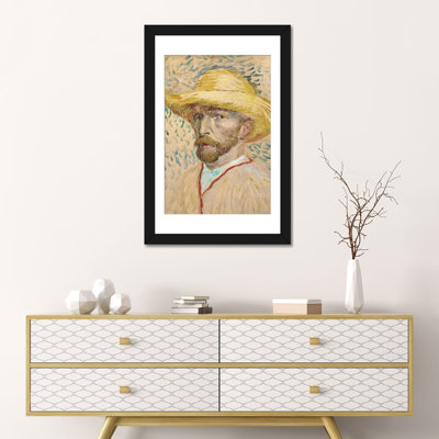 «Self Portrait with Straw Hat Summer 1887» par Vincent Van Gogh, impression sur toile