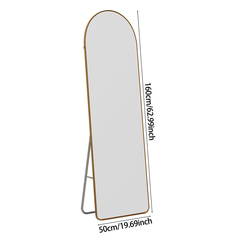 Metal Arch Floor Mirror, Gold