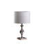 Lampe de table 19,75 "en cristal de nickel satiné orbe en métal argenté
