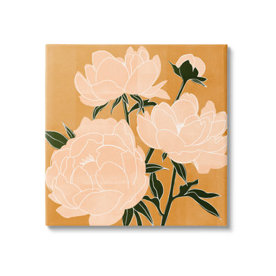 Art contemporain sur toile de pivoines contemporaines par Emma Scarvey