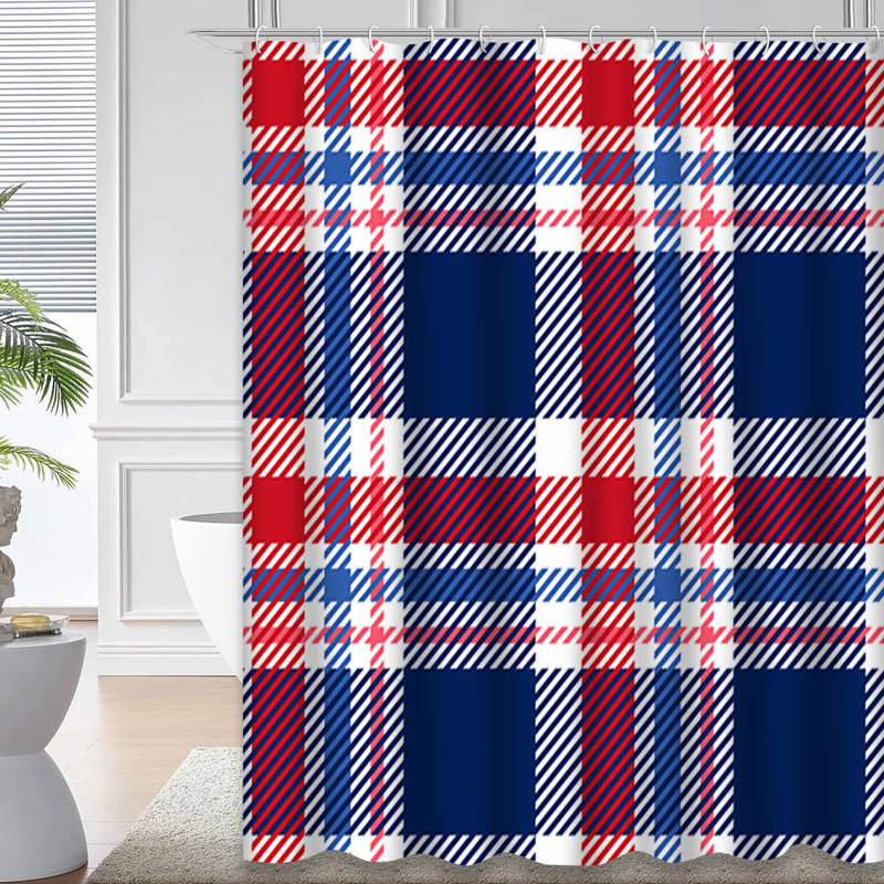 Rideau de douche Tartan, L 72 po x l 78 po