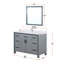 Meuble-lavabo gris foncé 48 po X P 22 po , Comptoir en quartz blanc, ensemble de robinets Miroir