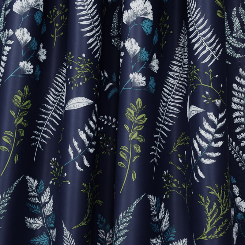 Devonia Room Darkening Curtain Pair, Navy/Green, 52" W x 84" L