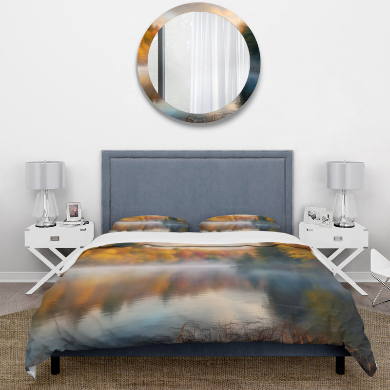 Ensemble de housse de couette en microfibre / polyester Misty Lake II Bedding