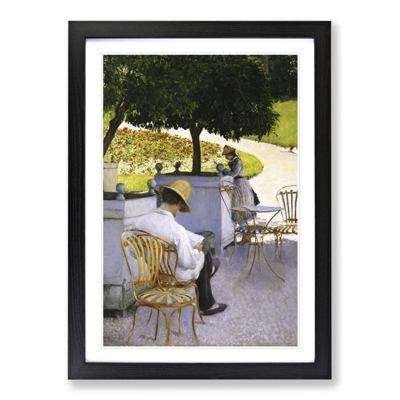 The Orange Trees by Gustave Caillebotte - Picture Frame Painting, 36cm H x 27cm W x 2cm D, Black Framed