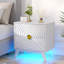 2-Drawer Bedside Table With Built-In Outlets And Human Sensor Light-1902877276
