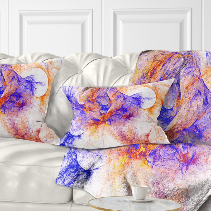 Coussin Wings of Angels, 12 po x 20 po, Bleu / gris, Rectangulaire
