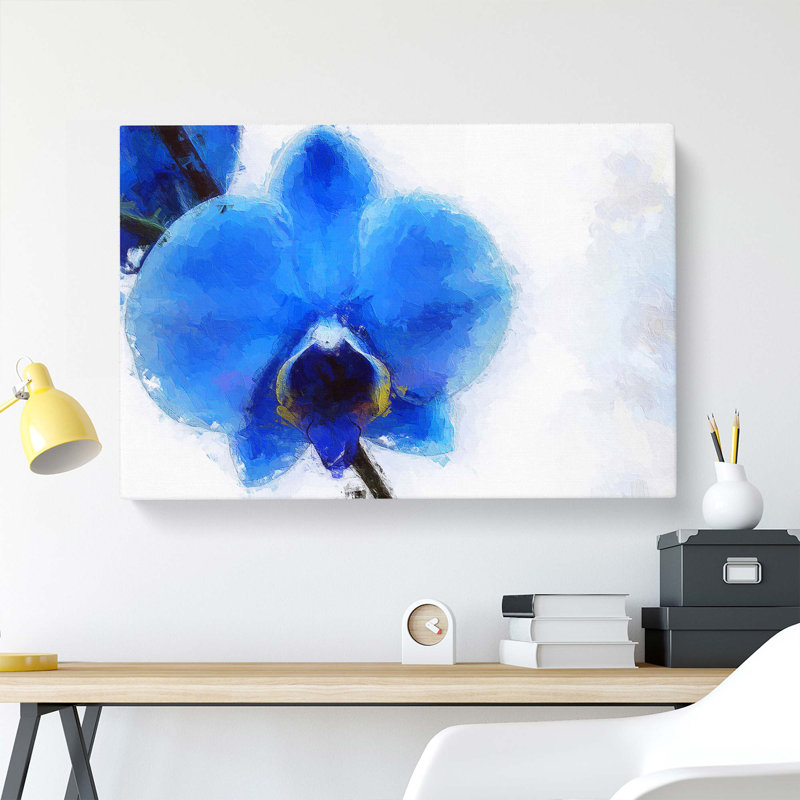 Blue Orchid In Abstract - Wrapped Canvas, 40cm H x 60cm W x 3cm D