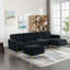 Canapé modulaire convertible en L 110,6 po avec repose-pieds mobile pour salon, appartement, bureau (ancien SKU: SG000970ABB), noir