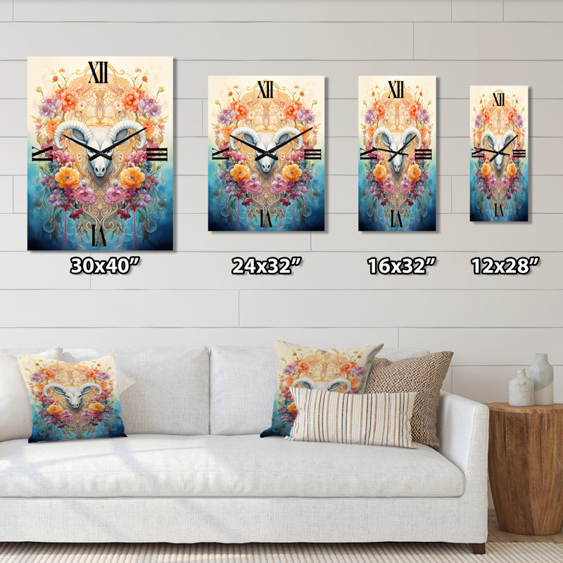 Horloge murale surdimensionnée Folk, H 32 po x l 24 po x P 1 po