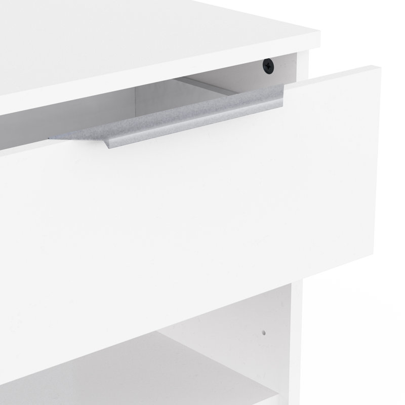 Taquanda 44cm W Chipboard Bedside Table, Matt White