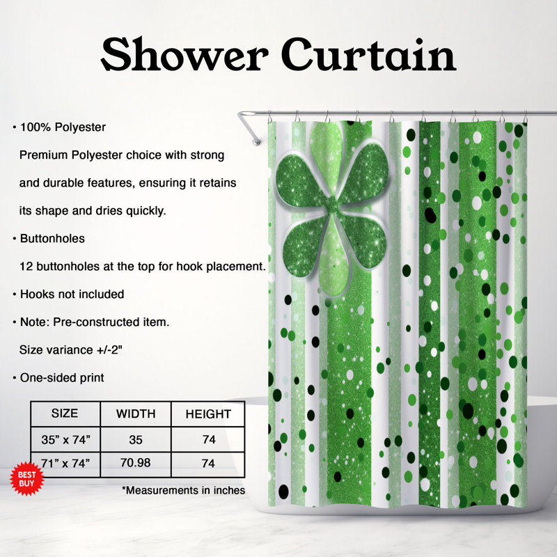 Rideau de douche Spark Sham - Premium, H 74 po x l 71 po