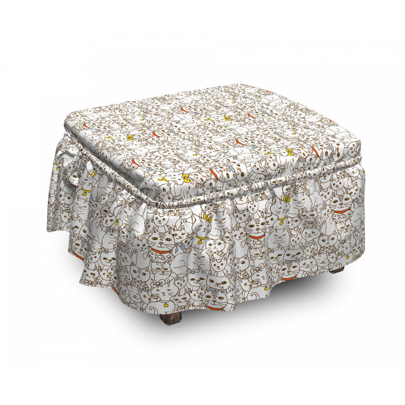 Housse pour repose-pieds doodle pour chat amusant