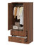 Armoire de rangement pour vêtements Armoire garde-robe, garde-robe 2 portes 2 tiroirs-1262298637