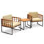 Ensemble de conversation pour patio 2 personnes en bois d'acacia avec coussins Raffield