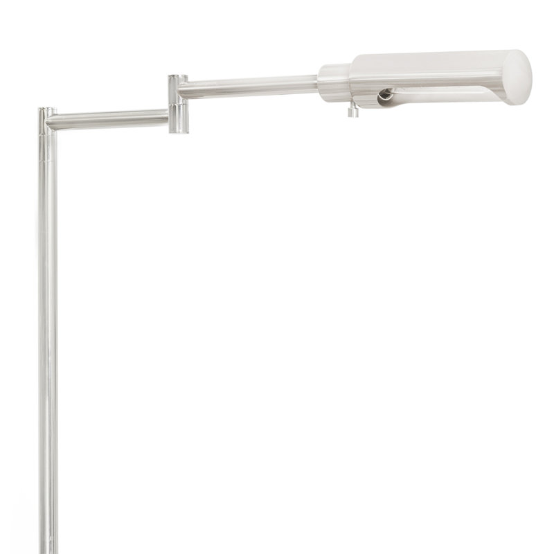 Noble Floor Task Reading Lamp, Silver, Polished Nickel