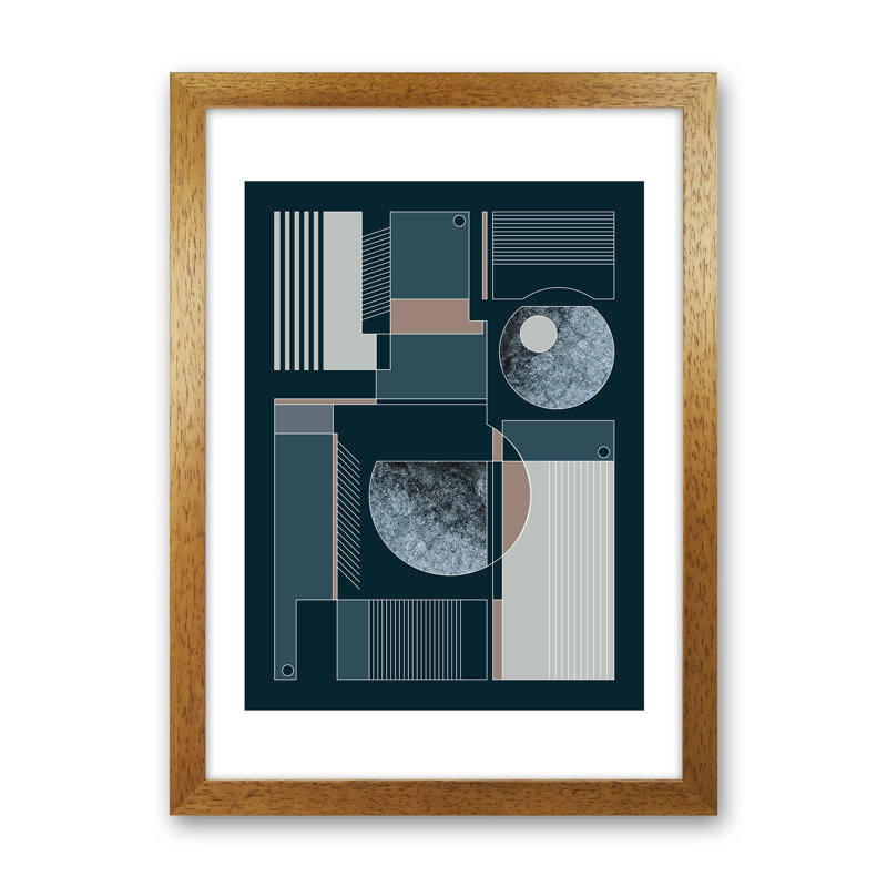 Geometric III - Print, 84.01cm H x 59.4cm W x 3cm D, Oak Framed