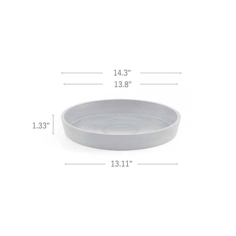 Saucer Plant Stand, 1.5" H x 14" W x 14" D, Light Gray