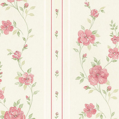 Aife 32.7' x 20.5" Rose Stripe Wallpaper