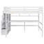 Lit mezzanine en bois massif pour enfants avec bureau intégré et tablettes-1703376553