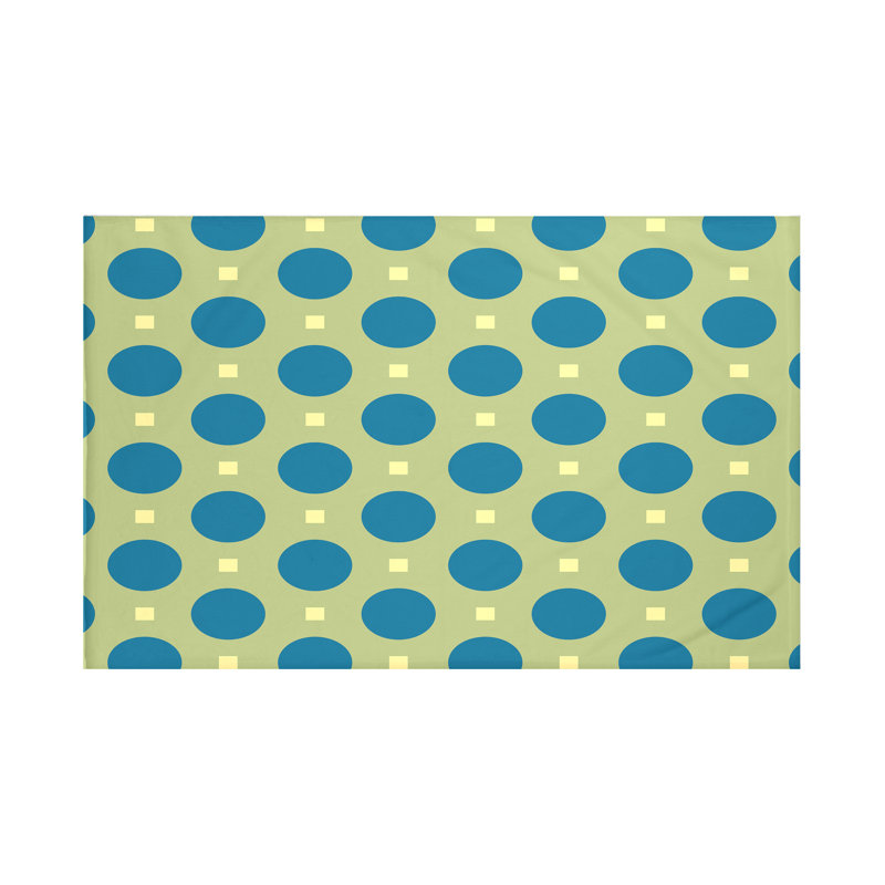 Dot Dash Throw Blanket, 60" L x 50" W, Apple (Green/Teal)