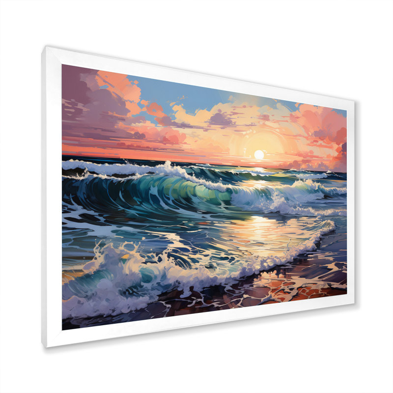 Blairs Coastalocean Coastal Symphony III - Impression, H 34 po x l 44 po x P 1,5 po, Cadre simple blanc