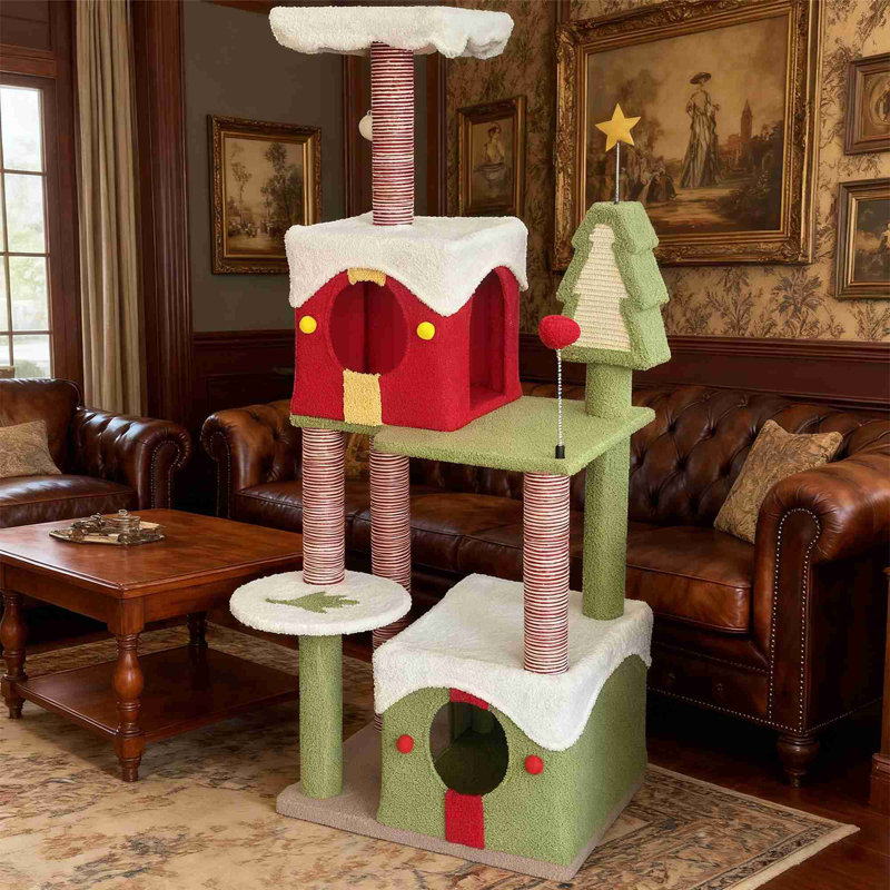 Multi-Level Christmas Cat Tree