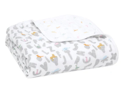 Muslin Blanket, Alphabet Animals