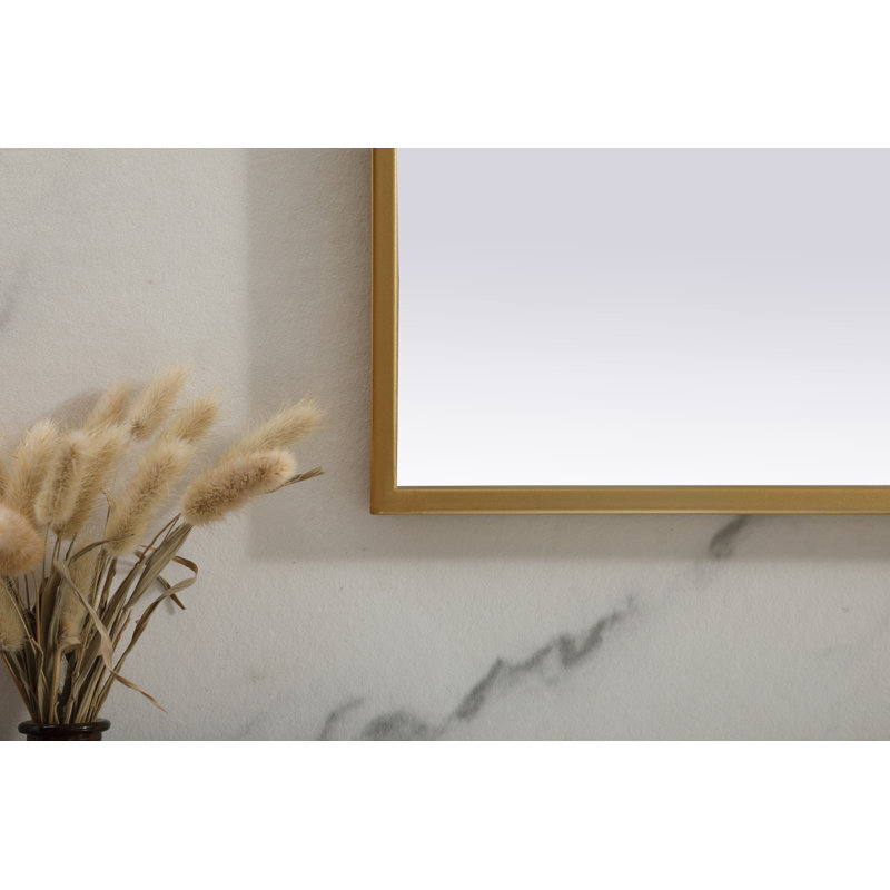 Sabine Metal Wide Arch Wall Mirror, Brass, 38" x 42"