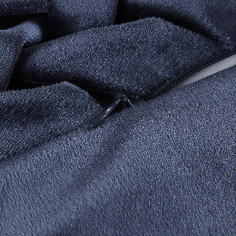Ensemble de literie de qualité supérieure en velours de polyester taie décorative européenne, bleu marine moderne