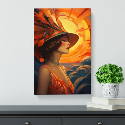 Art Deco Sunset Realism - Wrapped Canvas