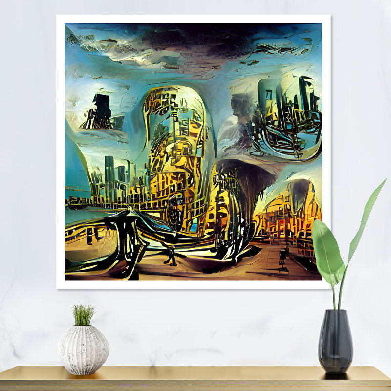 Jeu vidéo Infinite Cyberpunk City - reproduction d'art sur toile industrielle, H 16 po x l 16 po x P 1 po, Toile tendue