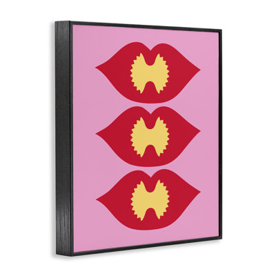  «Lips & Bowtie Pasta», art de la giclée encadrée par Daphne Polselli