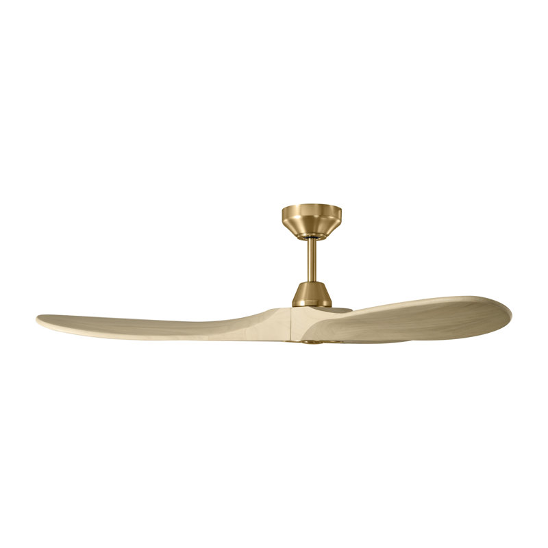Maverick Smart 52 Celing Fan in Burnished Brass with Washed White Oak Blades